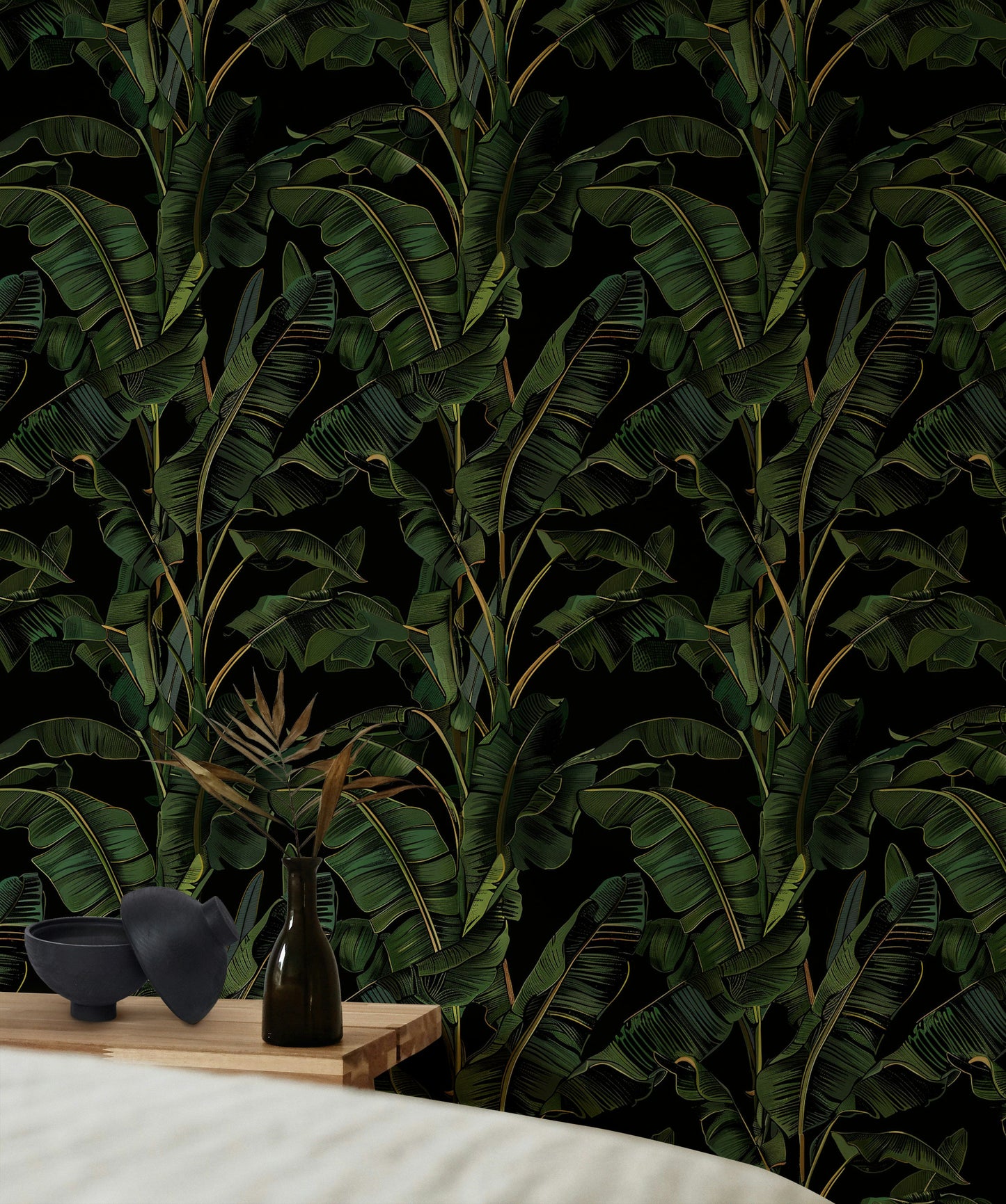 Banana Leaves Wallpaper Lush Tropical Design