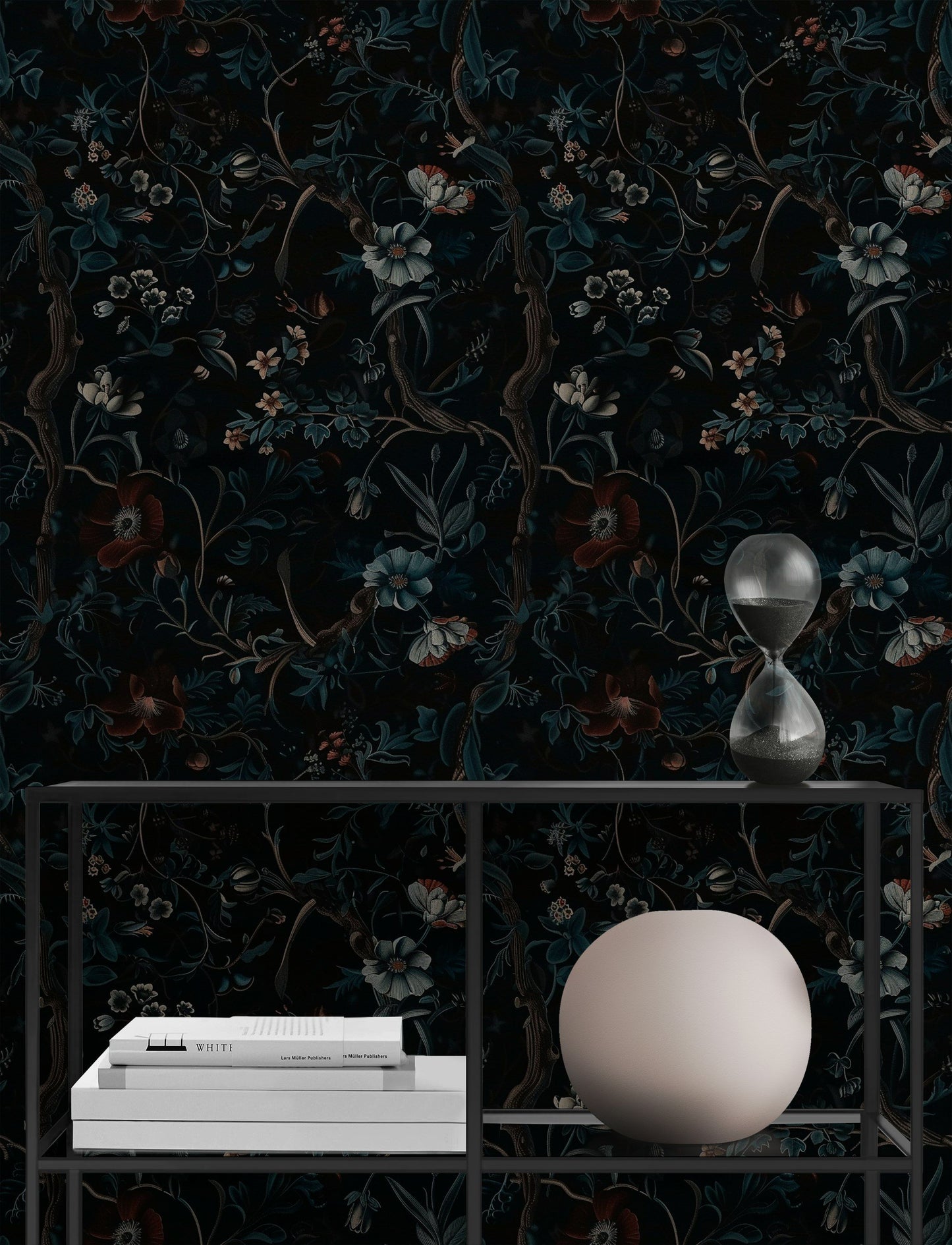 Dark Floral Botanical Wallpaper Flowers Wall Mural