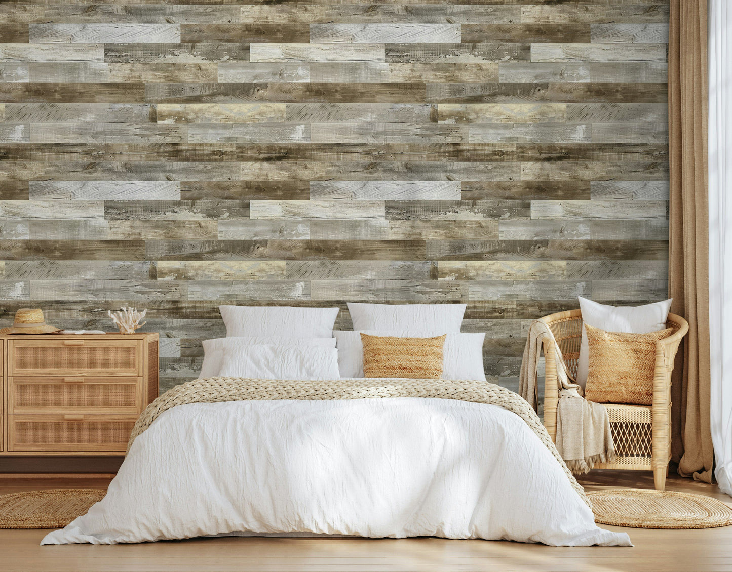 Rustic Wood Plank Wallpaper Natural Wood Grain Wall Mural