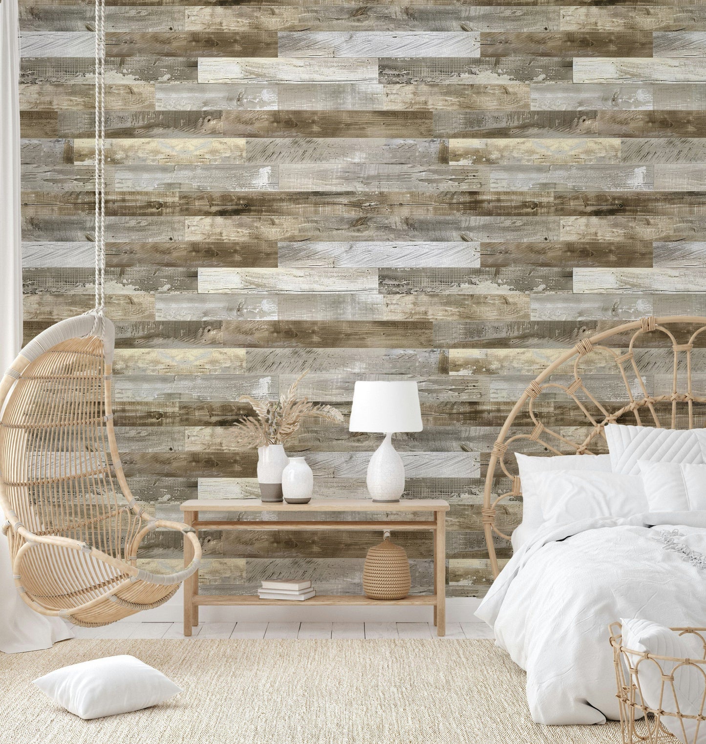 Rustic Wood Plank Wallpaper Natural Wood Grain Wall Mural