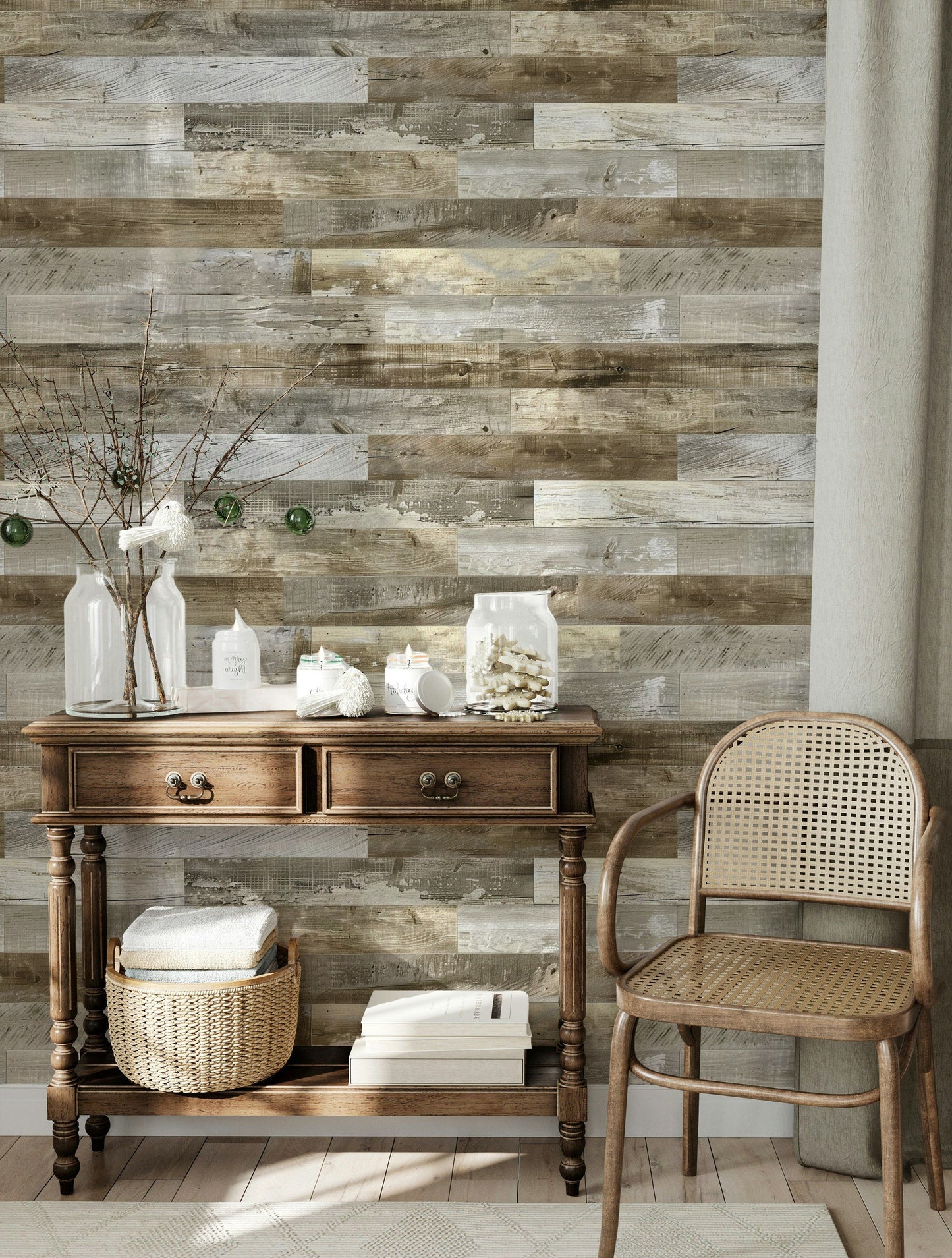 Rustic Wood Plank Wallpaper Natural Wood Grain Wall Mural