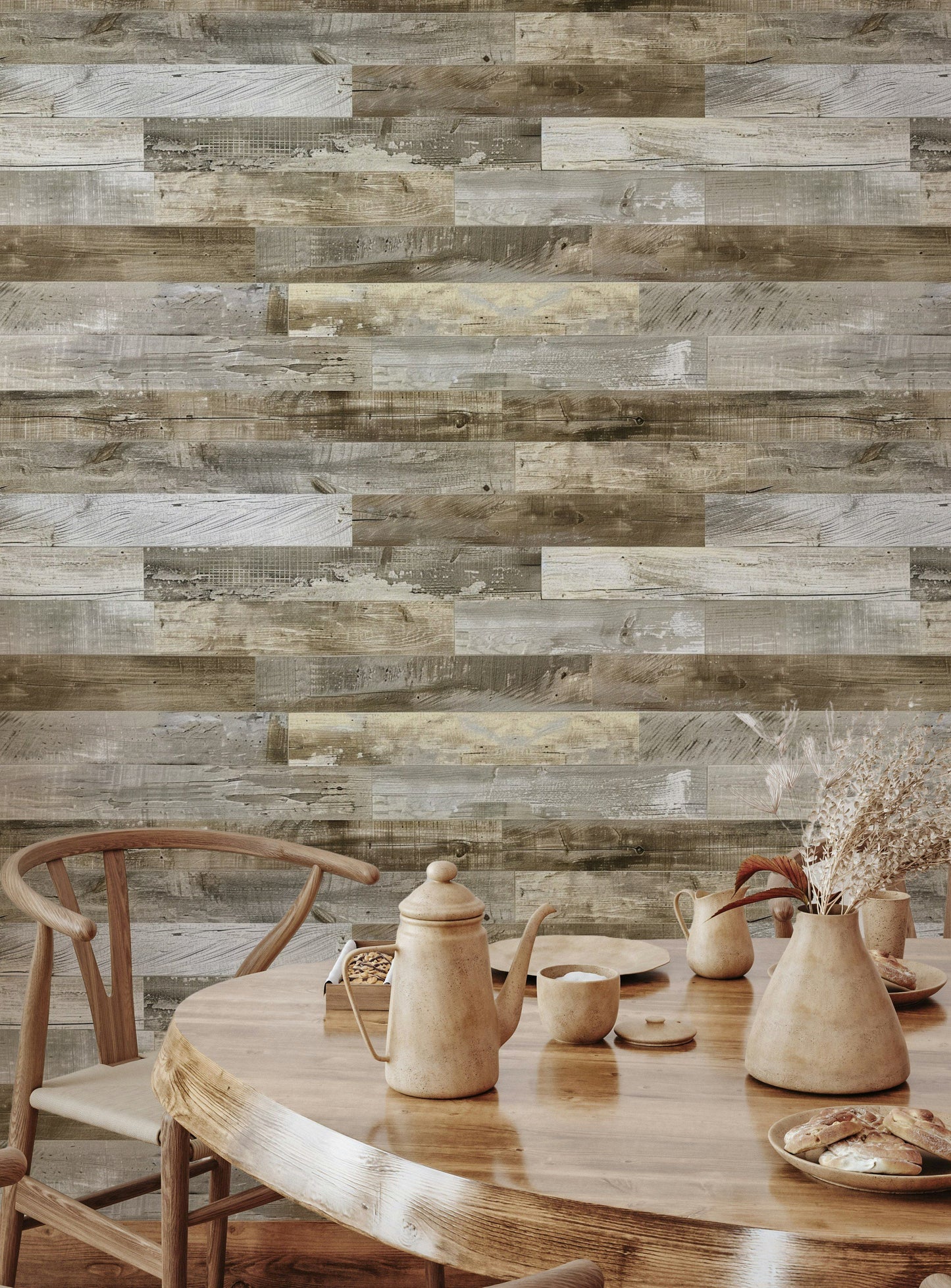 Rustic Wood Plank Wallpaper Natural Wood Grain Wall Mural