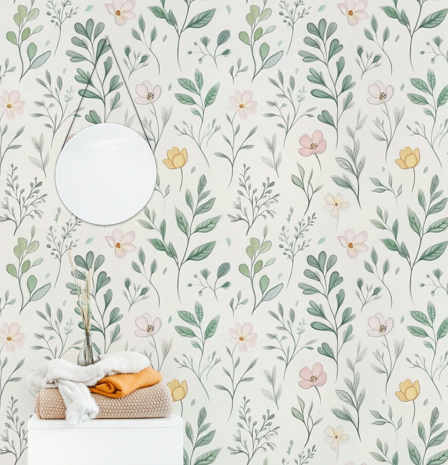 Pastel Floral Wallpaper Watercolor Flower Pattern