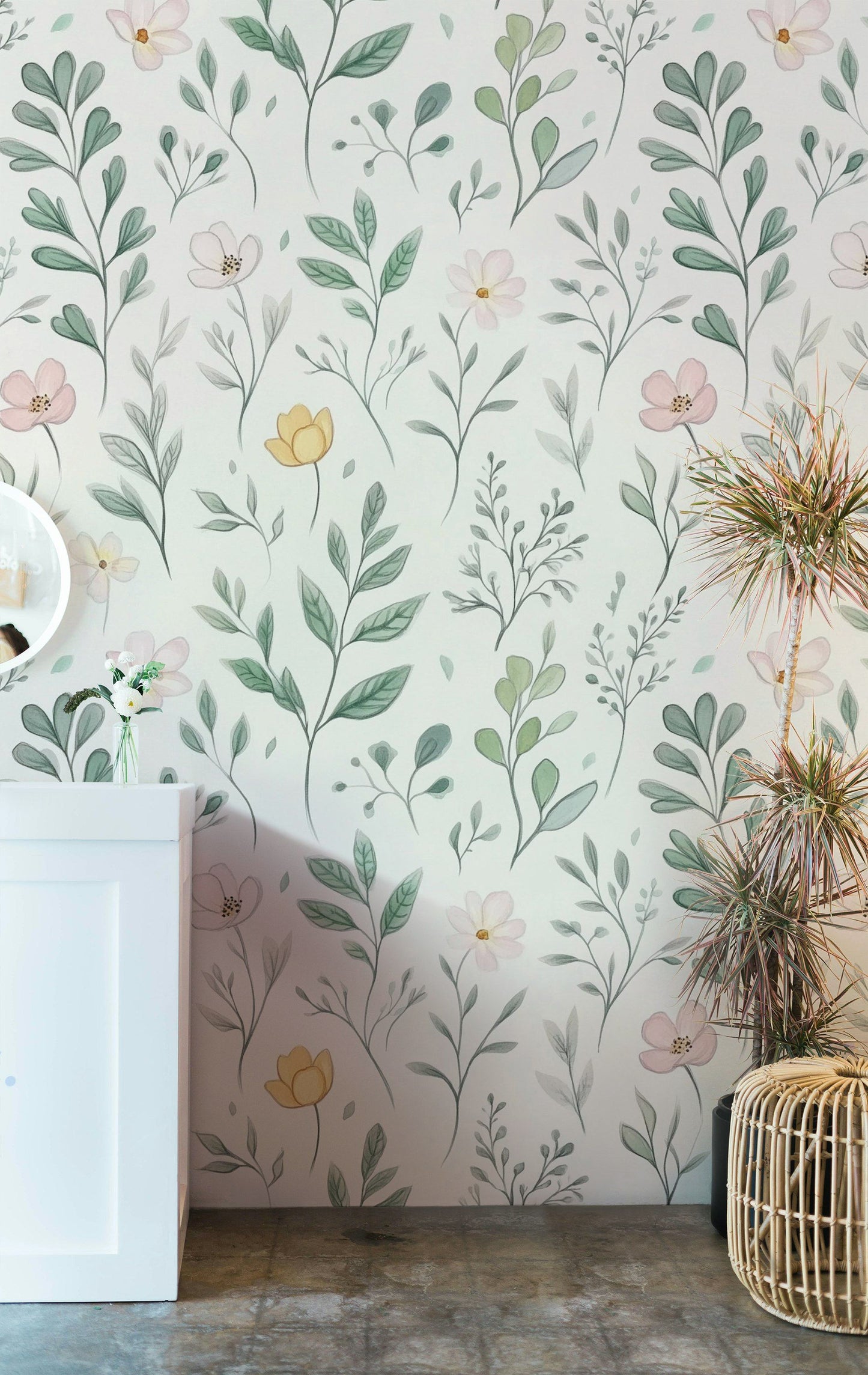 Pastel Floral Wallpaper Watercolor Flower Pattern