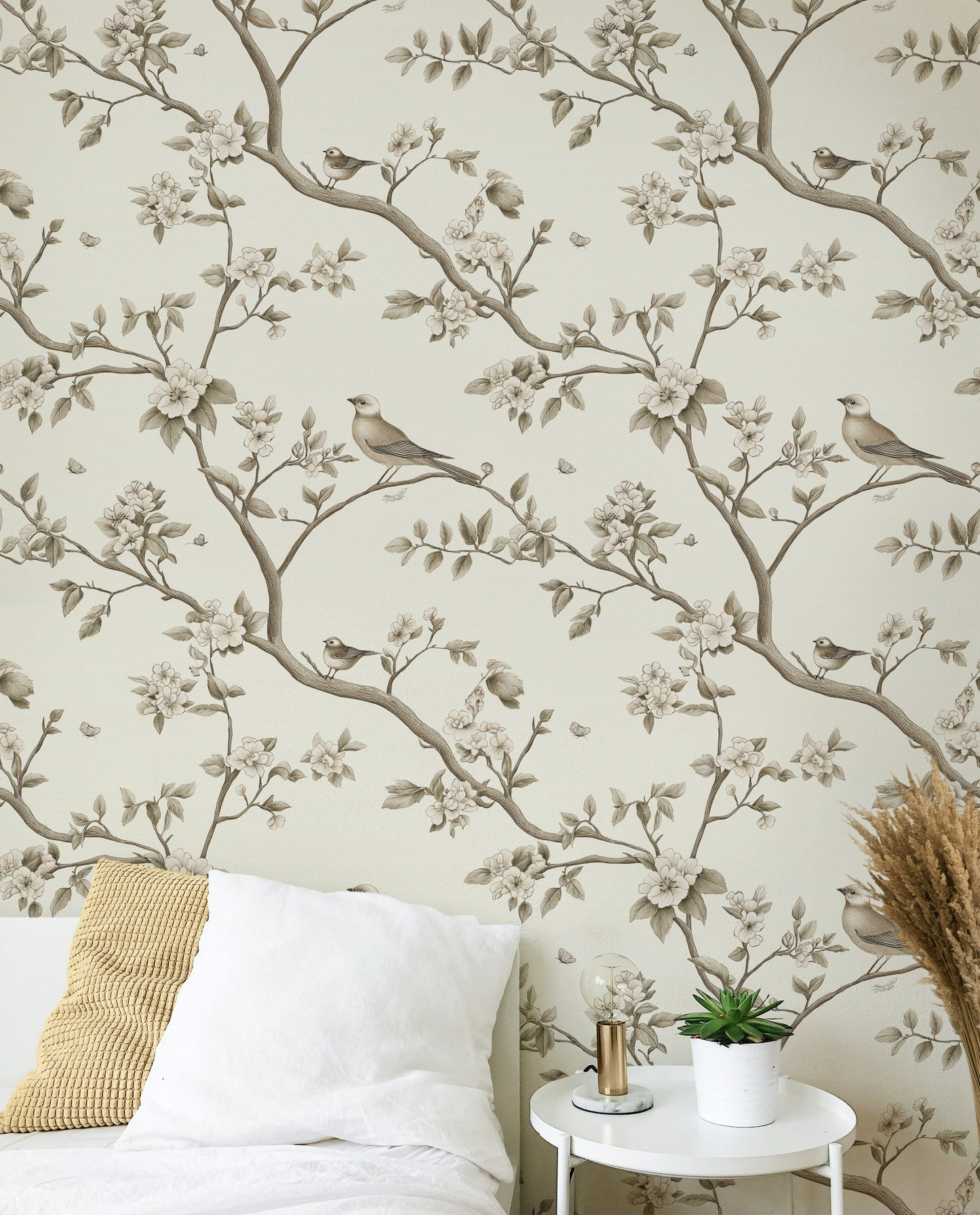 Classic Bird and Floral Wallpaper Chinoiserie Wall Mural