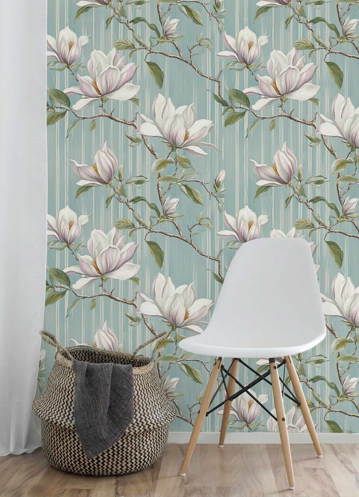 Elegant Magnolia Branches Wallpaper Vintage Wall Mural