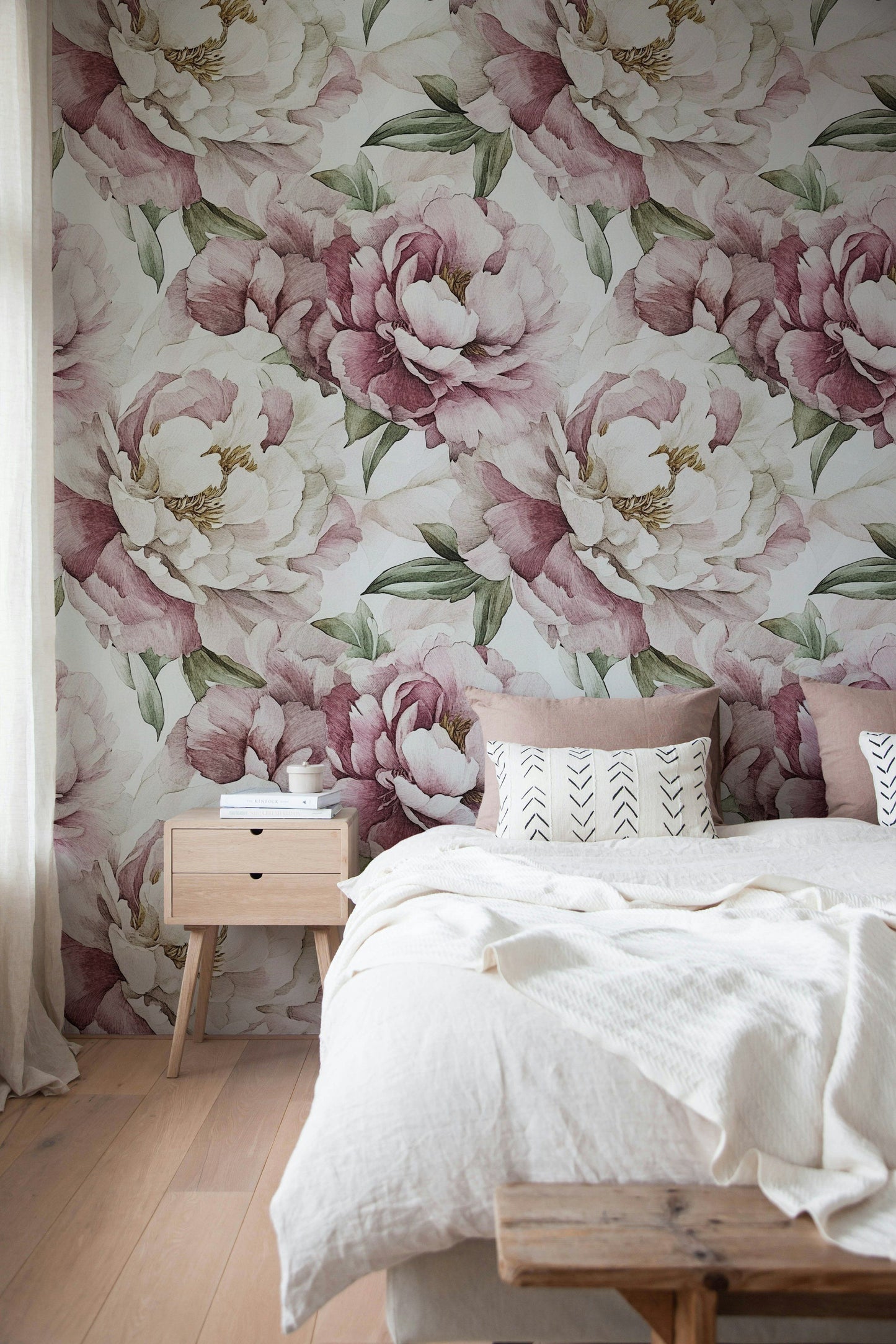 Blush Pink Peony Wallpaper Floral Roll