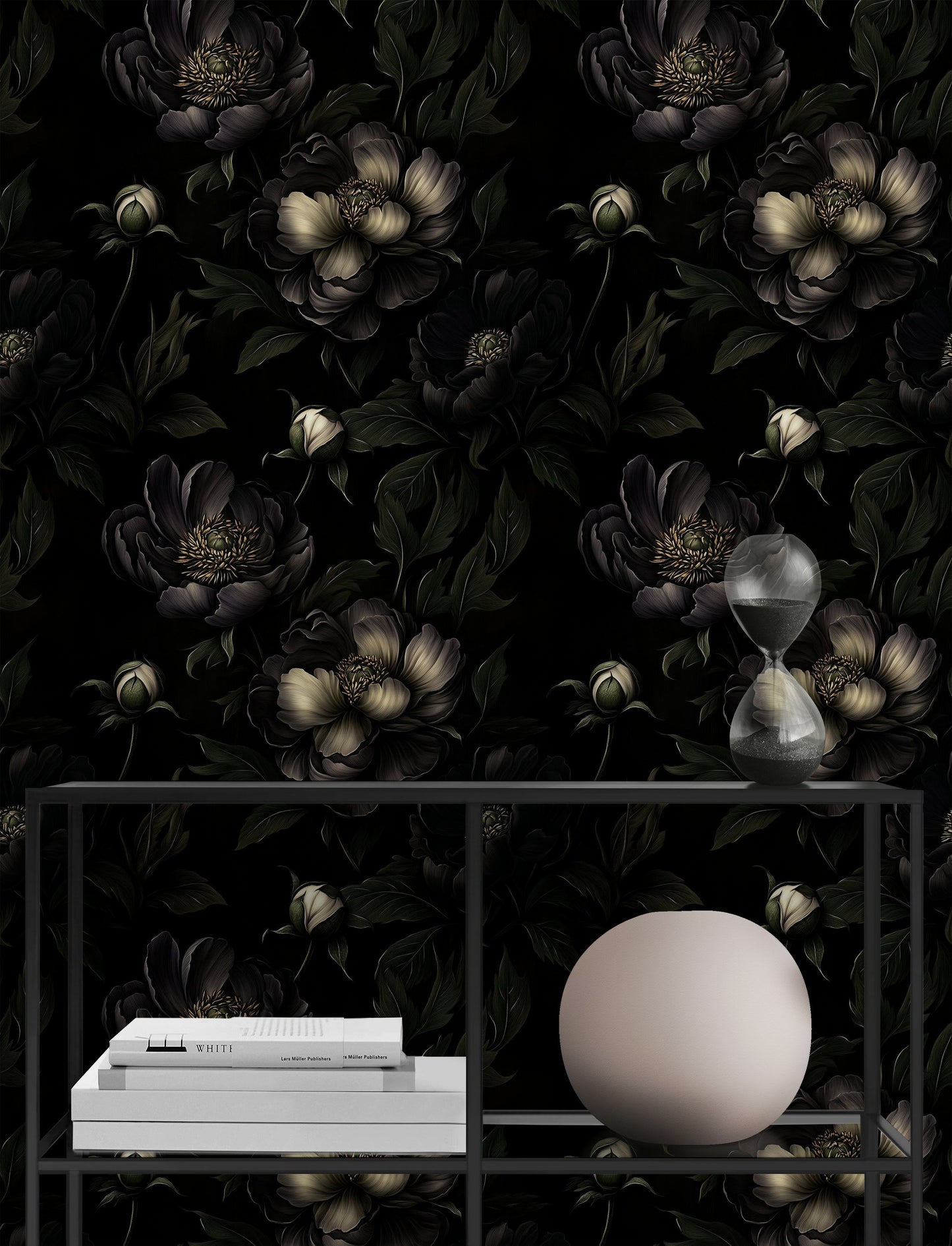 Dark Floral Noir Wallpaper Moody Peony Blooms