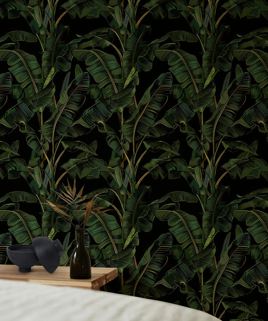 Banana Leaves Wallpaper Lush Tropical Design