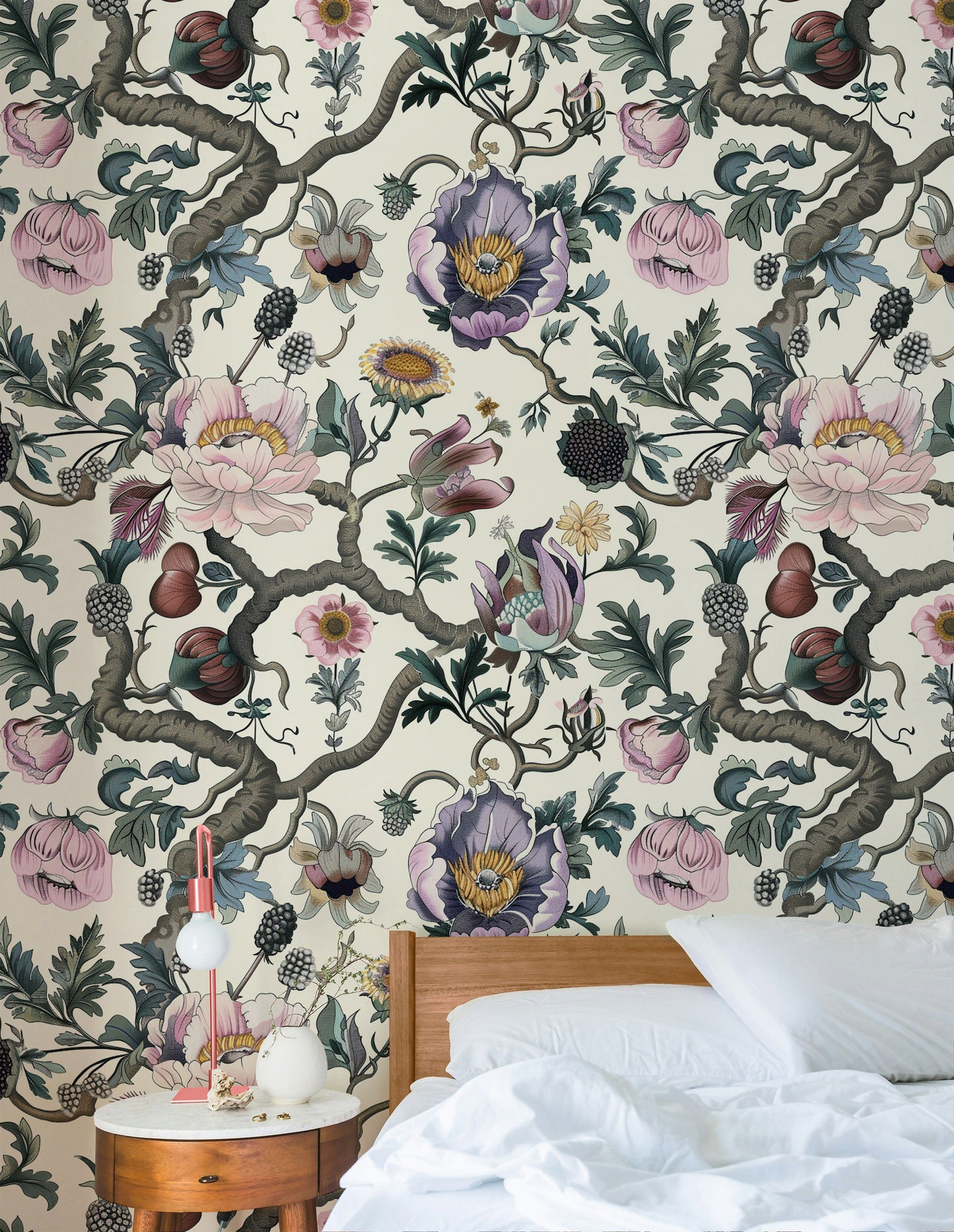 Intricate Floral Wallpaper Botanical Design Wall Mural