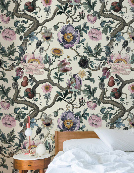 Intricate Floral Wallpaper Botanical Design Wall Mural