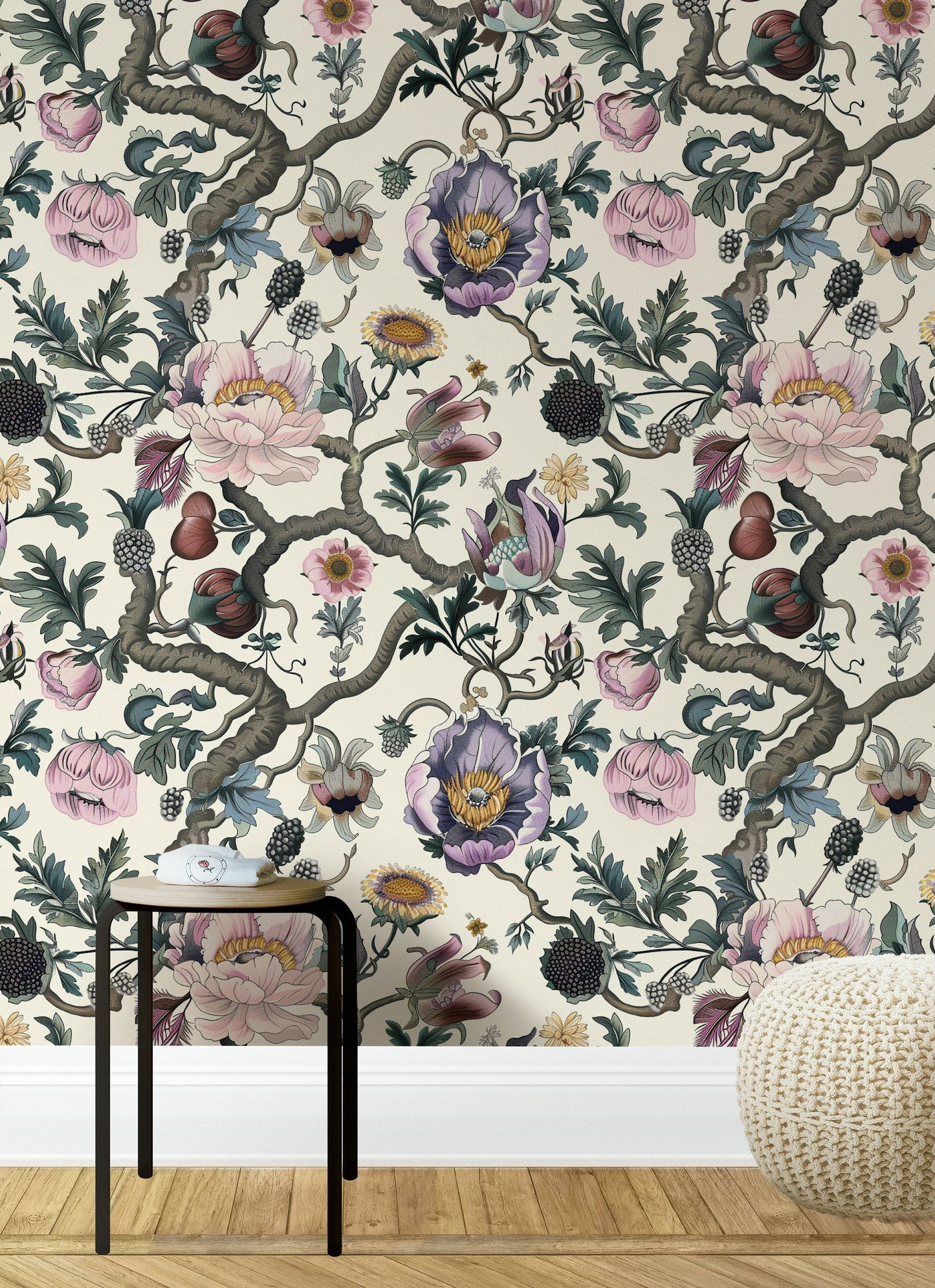 Intricate Floral Wallpaper Botanical Design Wall Mural