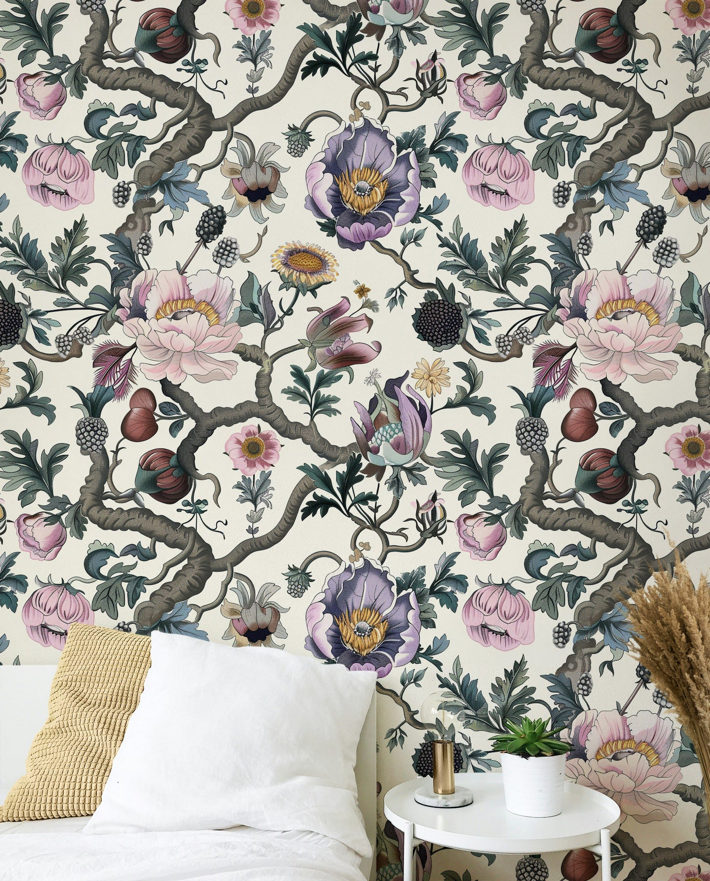 Intricate Floral Wallpaper Botanical Design Wall Mural