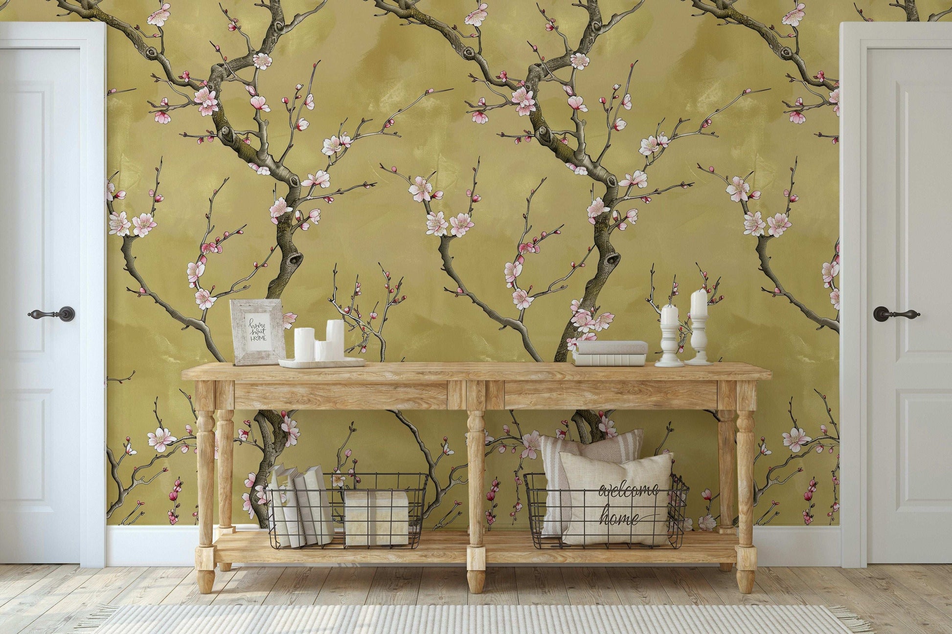 Asian Floral Wallpaper Chinoiserie Pattern Wall Mural