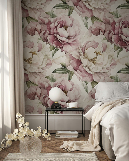 Blush Pink Peony Wallpaper Floral Roll