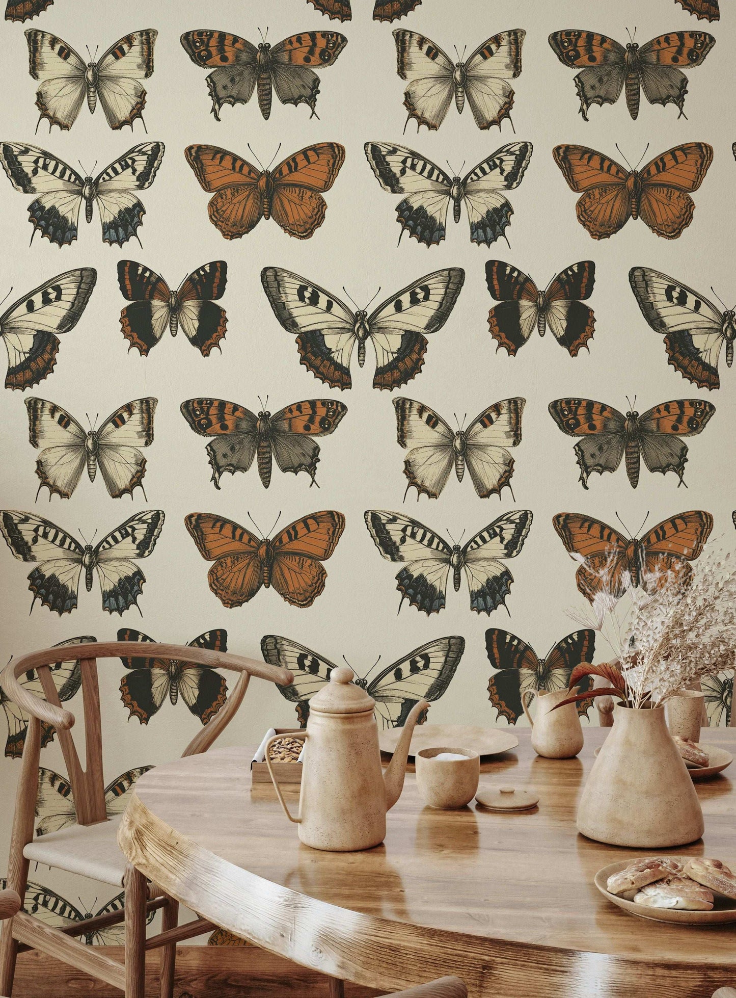 Vintage Butterfly Wallpaper Retro Peel and Stick Wall Mural