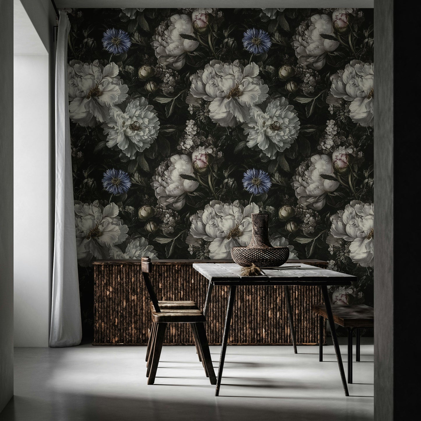 Classic Still Life Wallpaper Elegant Floral Design
