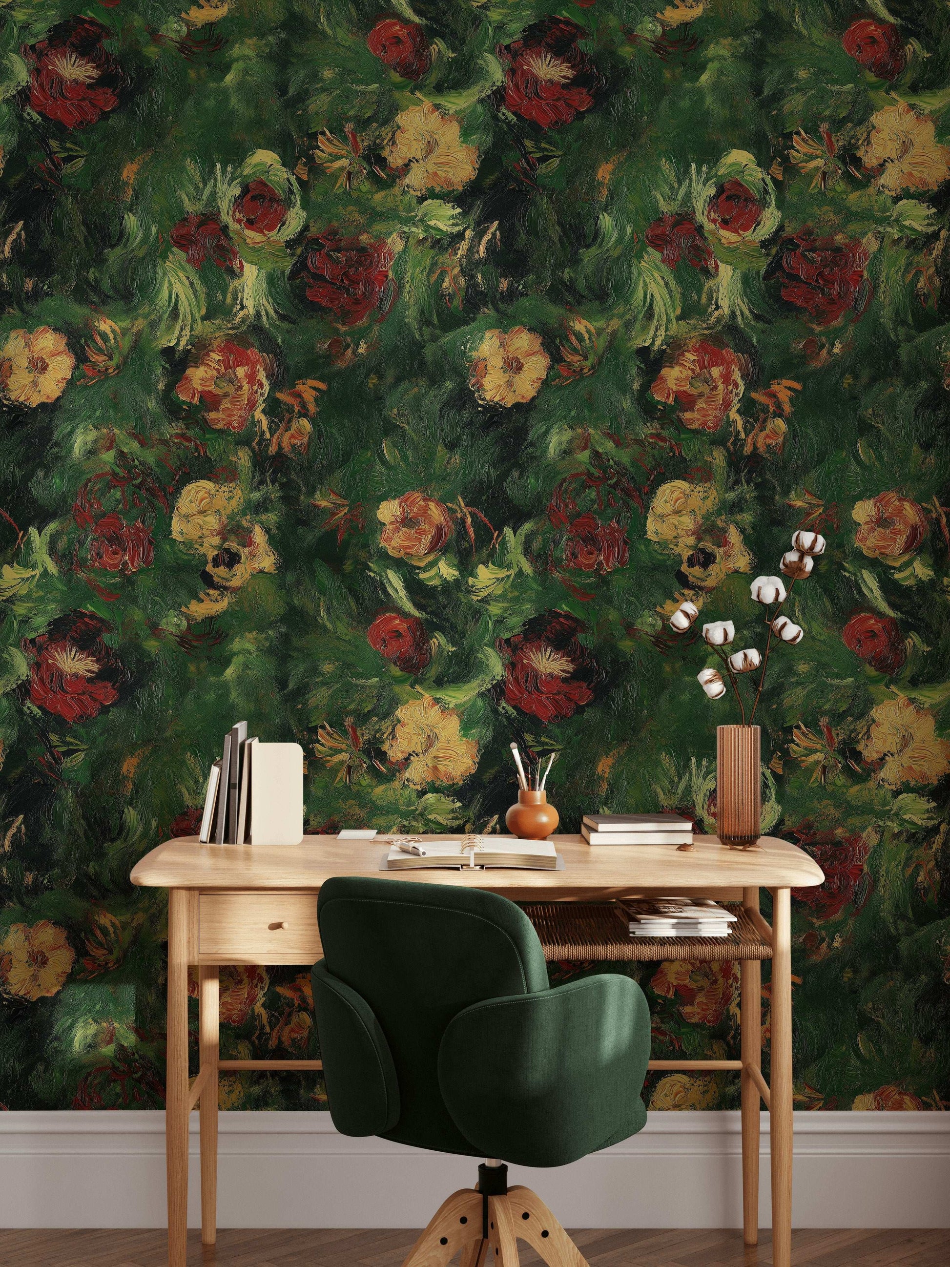 Impressionist Floral Wallpaper Bold Artistic Design for Unique Interiors