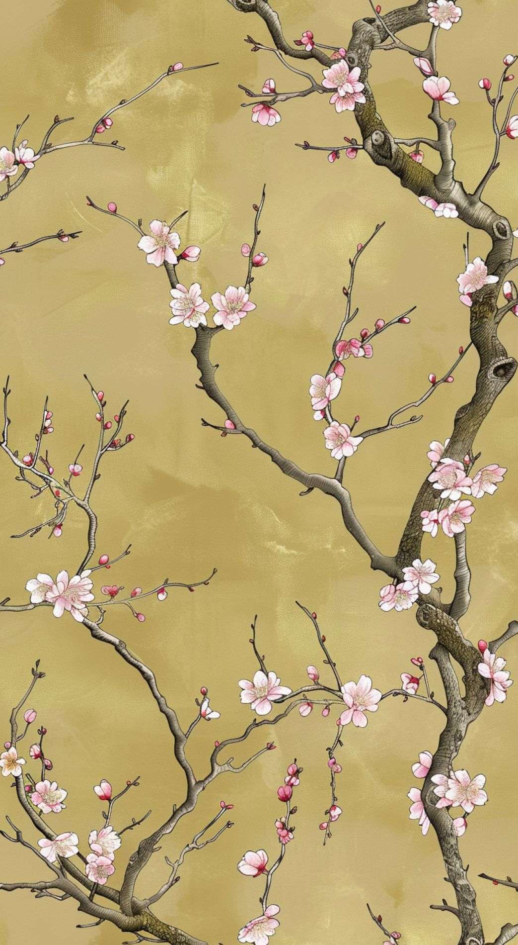 Asian Floral Wallpaper Chinoiserie Pattern Wall Mural