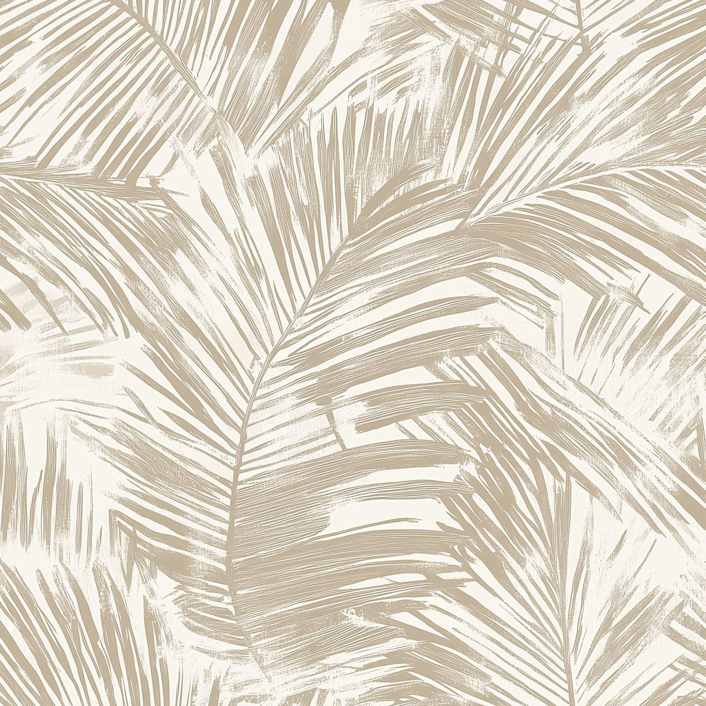 Subtle and Elegant Palm Leaf Wallpaper Neutral Beige and Cream Peel and Stick Roll