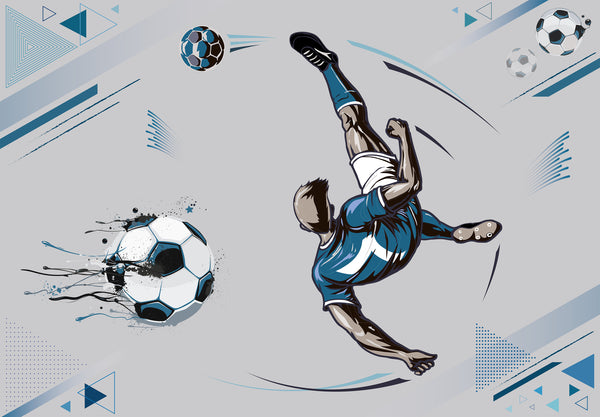 Football Kick Wallpaper Blue White