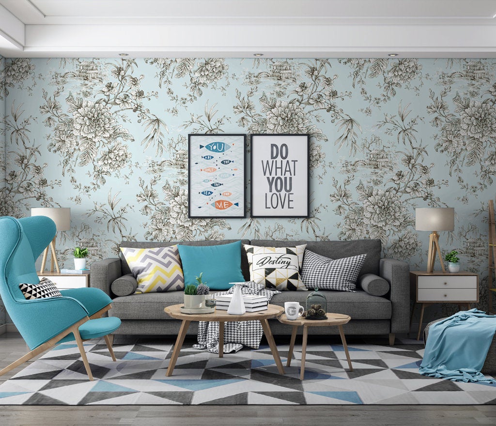Vintage WildFlower American Floral Classic Wallpaper