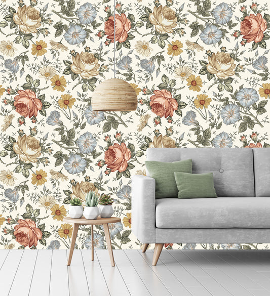 Blooming Flowers Chamomile Rose Petunia Wildflowers Wallpaper