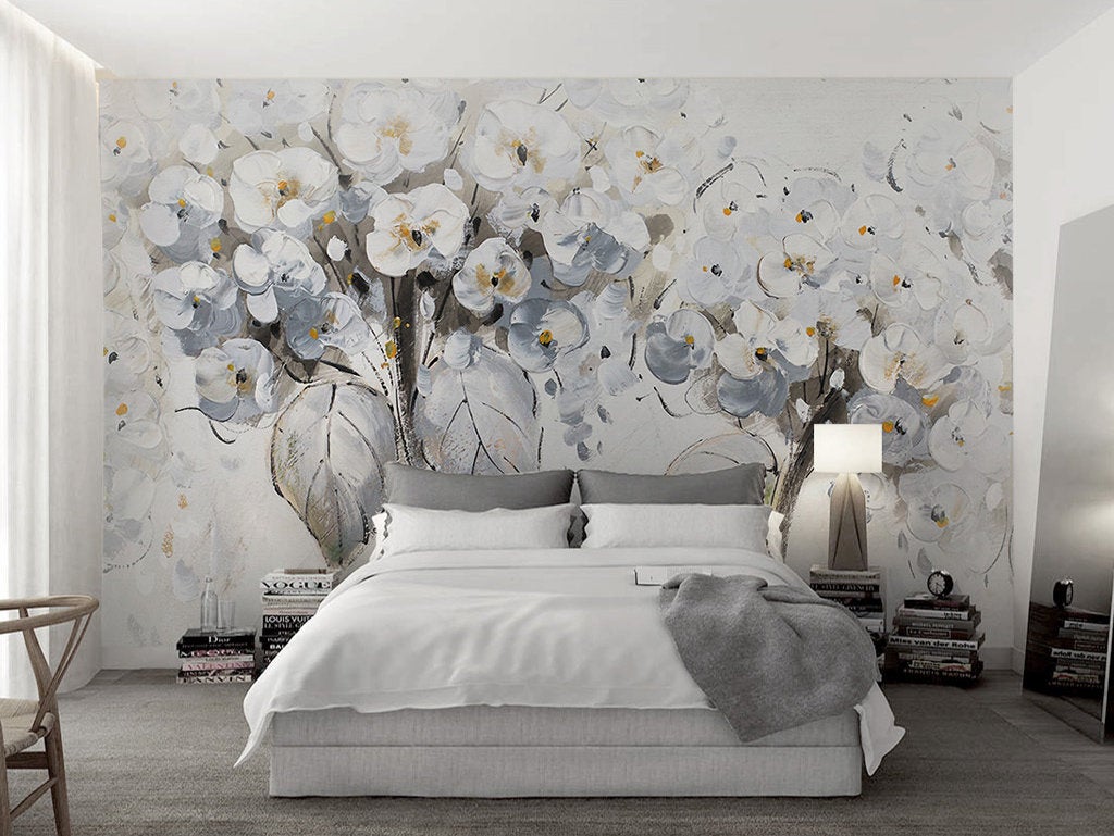 Magnolia Tree Abstract Flowers Tree Wallpaper Wall Covering