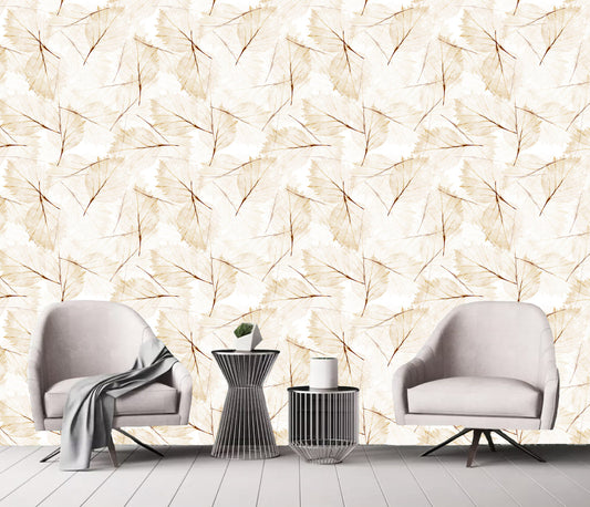 Autumn Light Leaves Modern Design Wallpaper Wall Covering