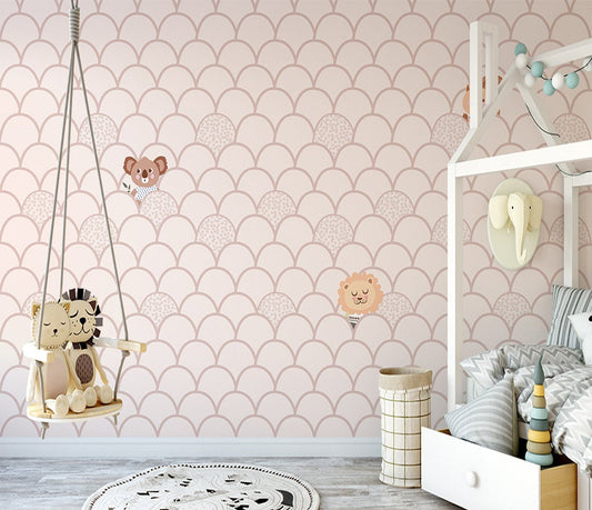 Rose Gold Wallpaper Half Circle Pattern Wallpaper