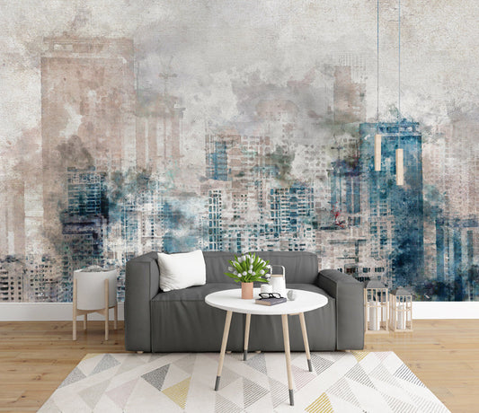 Hand Drawn City Abstract Silhouette Background Wallpaper