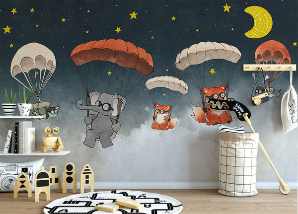 Nordic Creative Watercolor Animal Parachute Children's Room