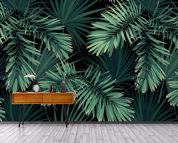 Southeast Asia Tropical Rainforest Leaves Exotic Wallpaper