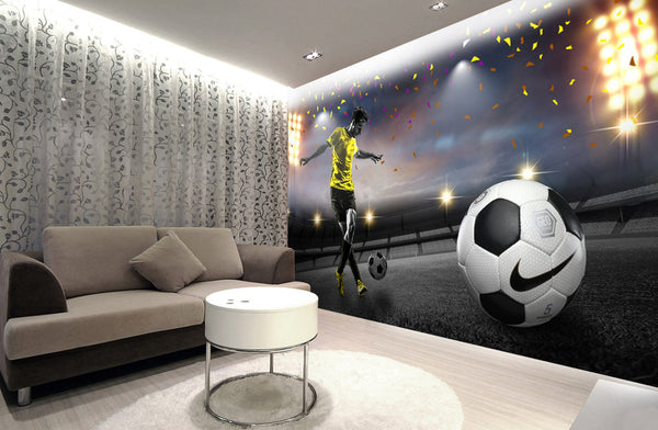 Football Player Ball Sport Photo Background Wallpaper