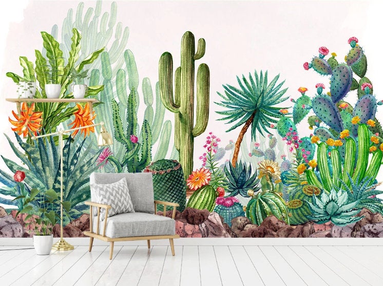Cactus Flower Wallpapers 3d Wall Murals Wallpaper