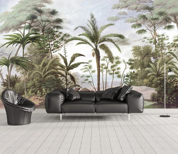 Tropical Rainforest Plants Palm Natural Background Wallpaper