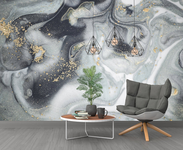 Dye Drop Appearance Design Marble Wall Covering Wallpaper
