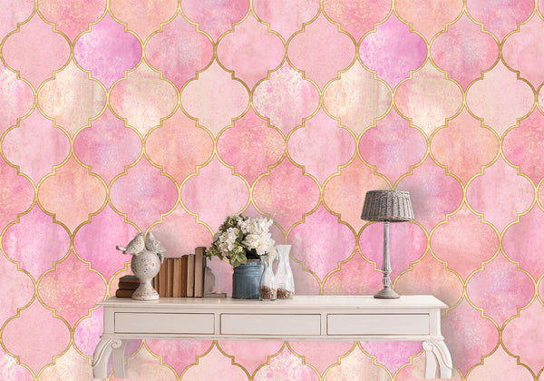 Pink Ellipse Shape Abstract Wallpaper Pure Art Wallpaper
