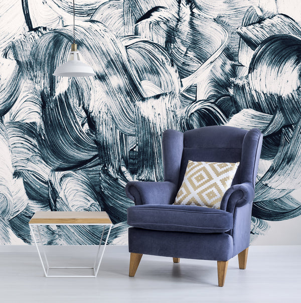 Dark Gray Slalom Vector Style Modern Wallpaper Wall Covering