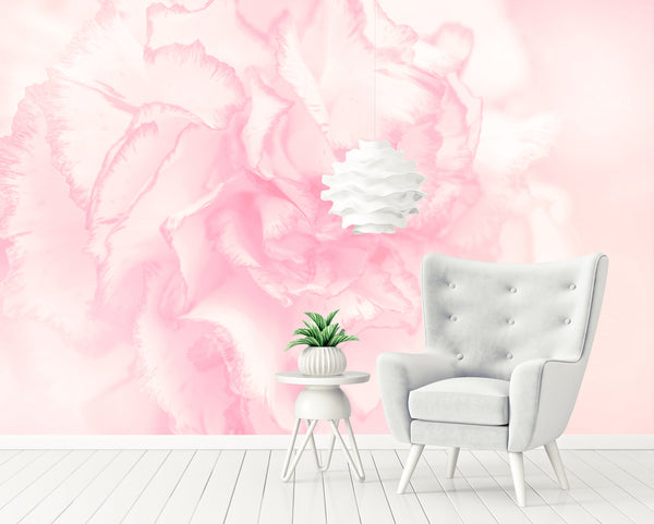 Watercolor Vintage Floral Art Pink Flowers Leaves Wallpaper