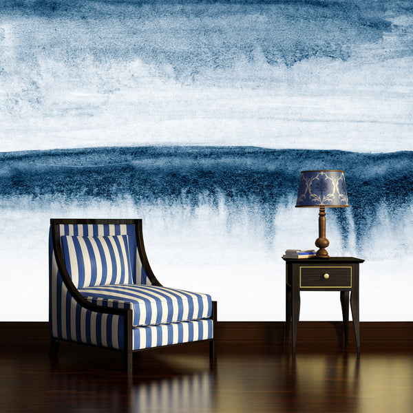 Art Wallpaper Watercolor Blue Brush Wall Murals Abstract Style