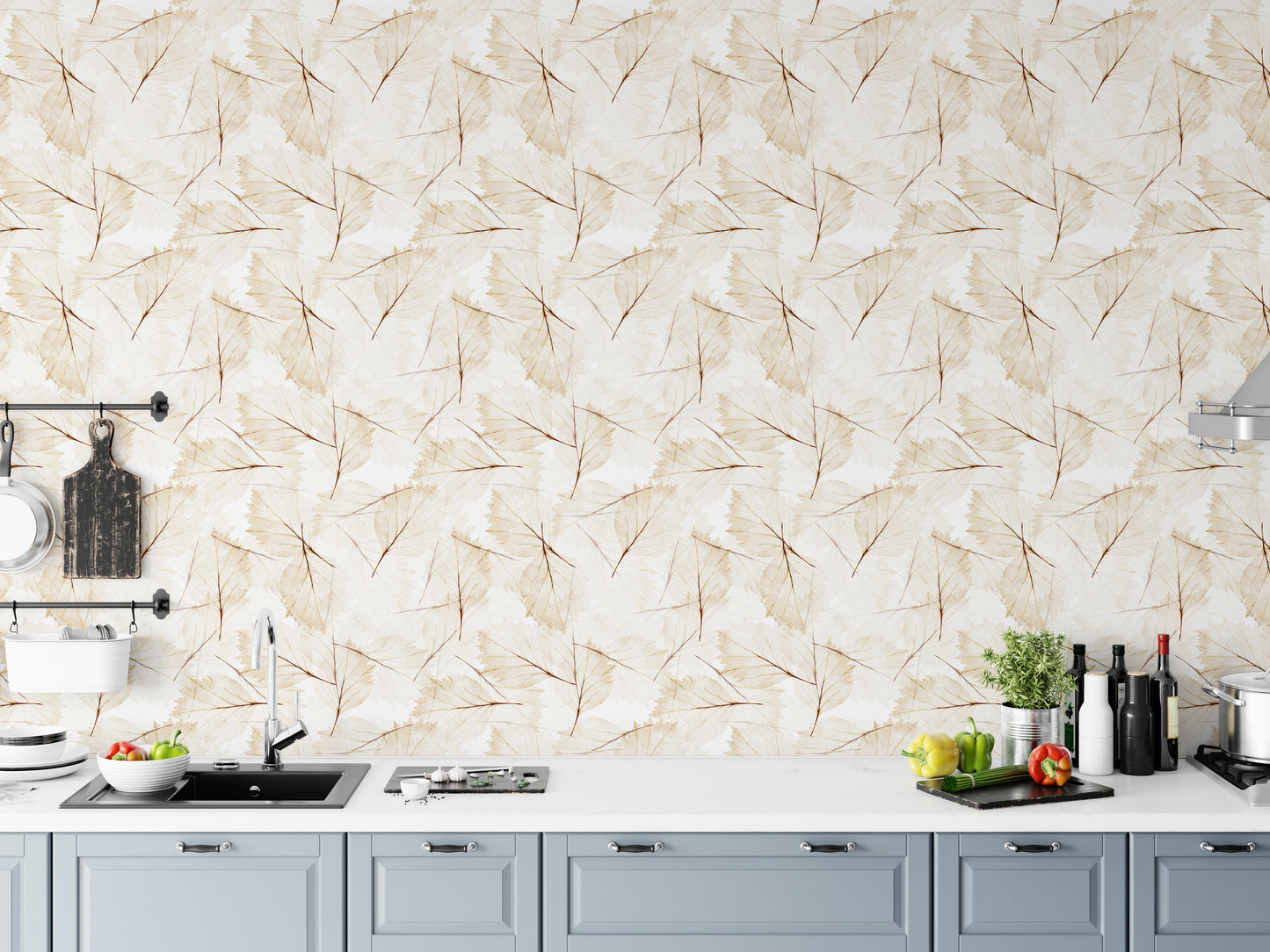 Autumn Light Leaves Modern Design Wallpaper Wall Covering