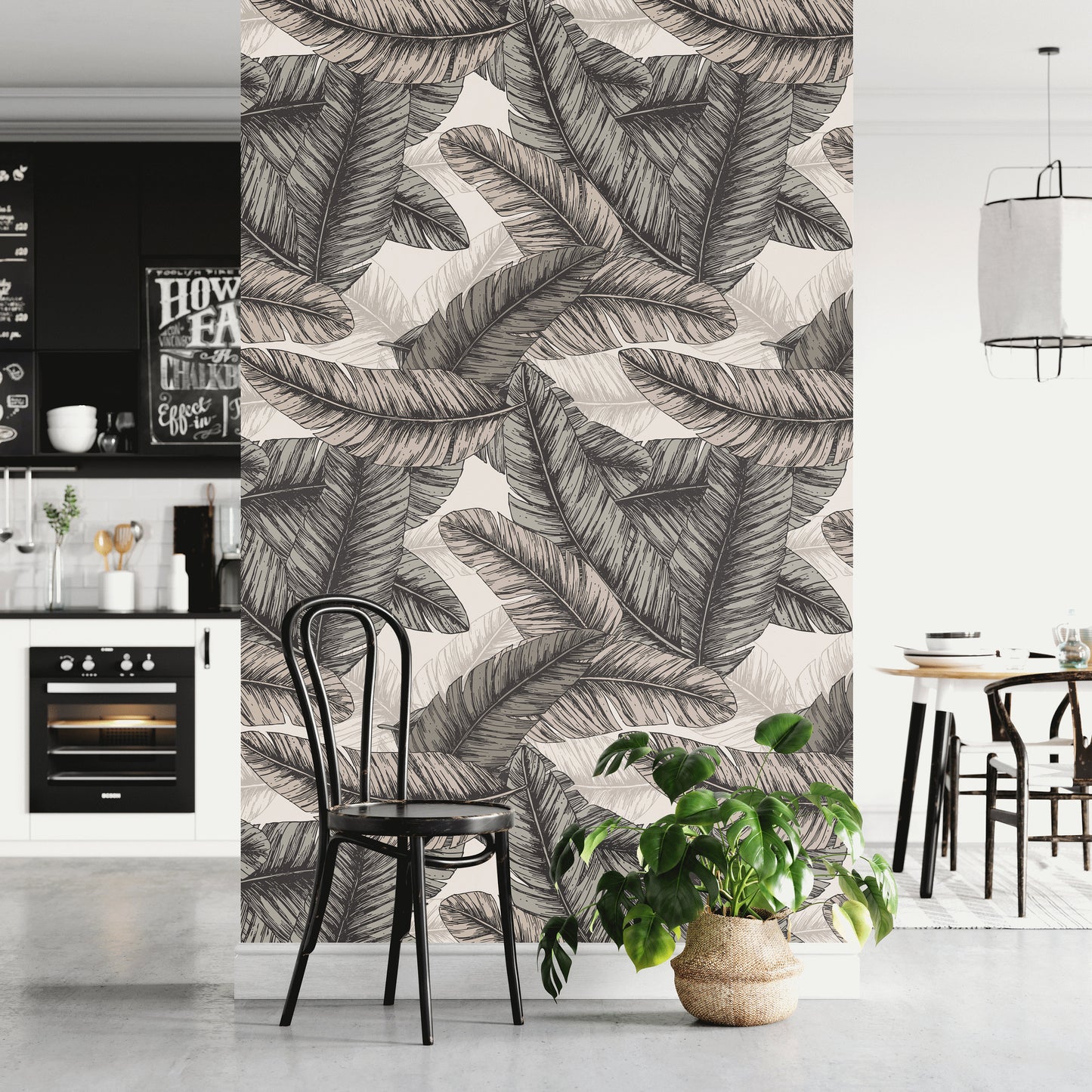 Tropical Banana Leaf Abstract Wallpaper Wall Covering