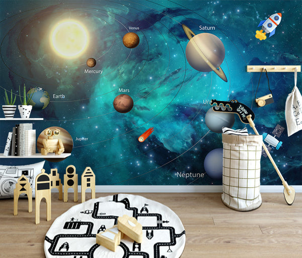 Space Universe Children Room Starry Sky Planet Wallpaper