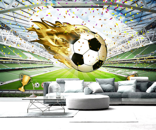 Simple Football Broken Custom 3D Modern Wallpaper