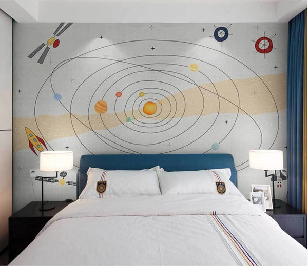 Space Solar System Children's Room Home Decor Wallpaper