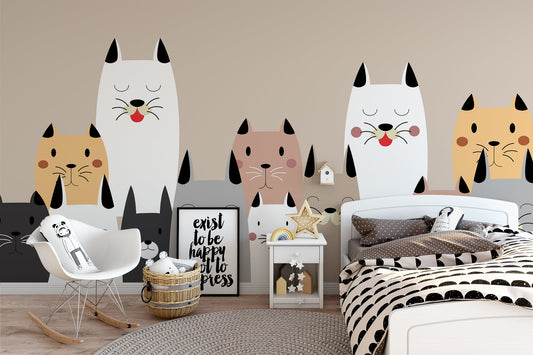 Cute Cats Wallpaper Nursery Kids Room Children Wall Murals