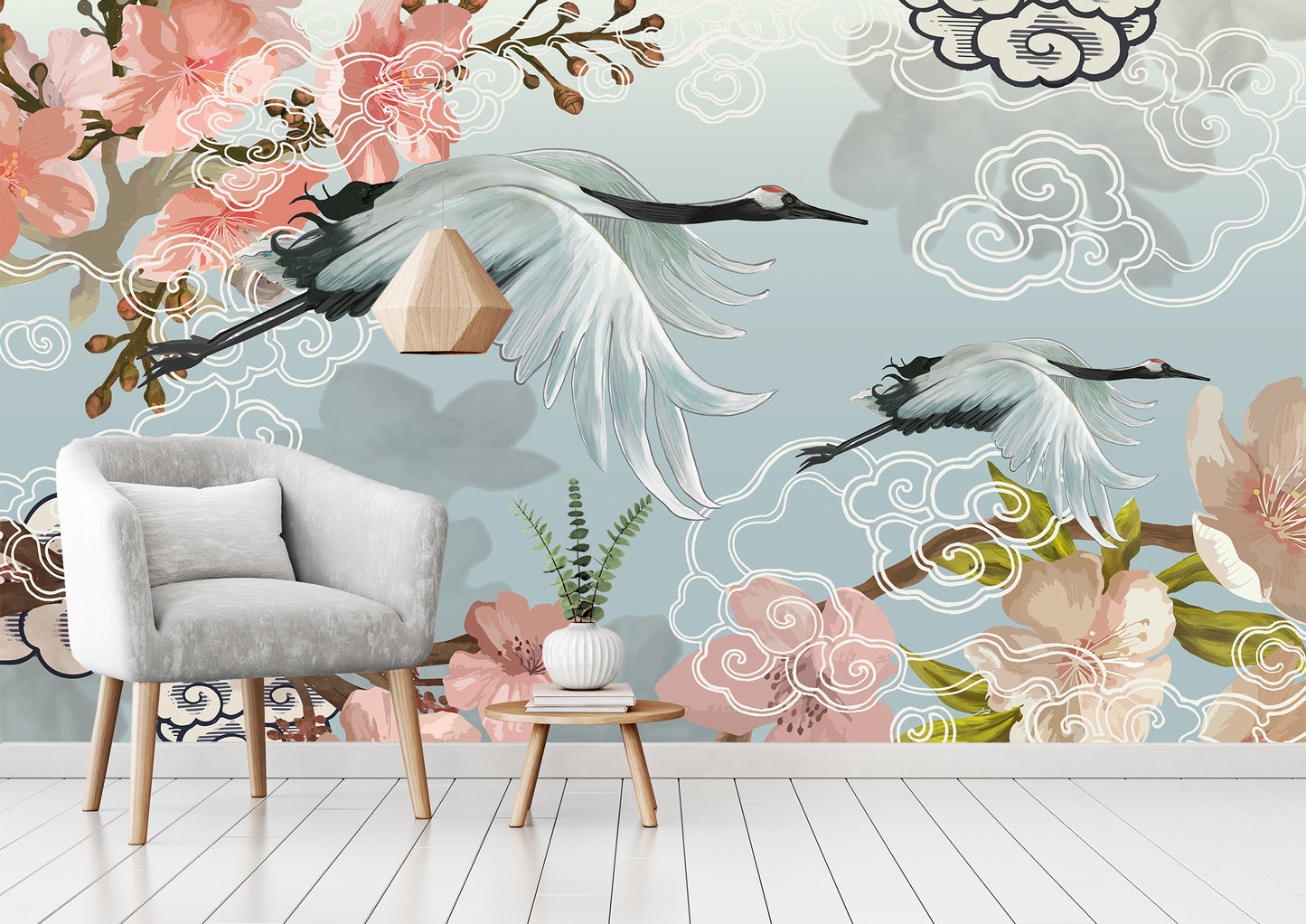 Watercolor Flowers Tree Bird Pretty Animal Wallpaper