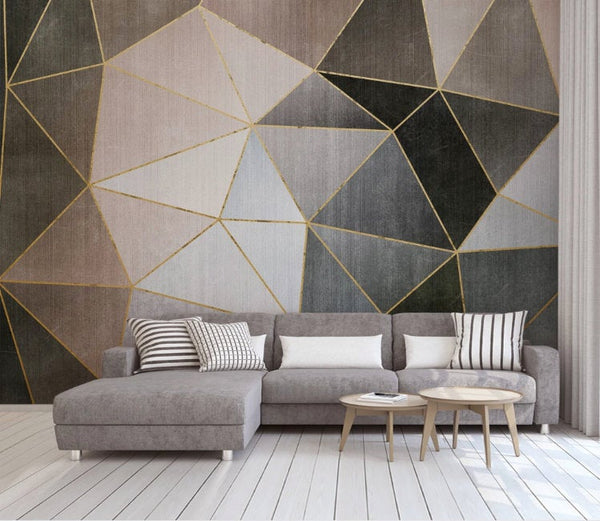 Triangle Geometric Shape Design Modern Wallpaper Wall Art
