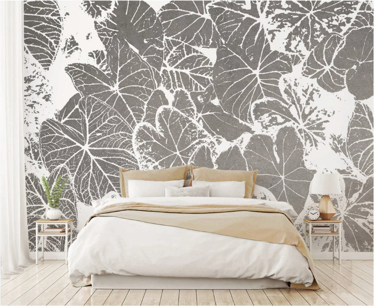 Leaves Floral Modern Background Wallpaper Mural Home Decor